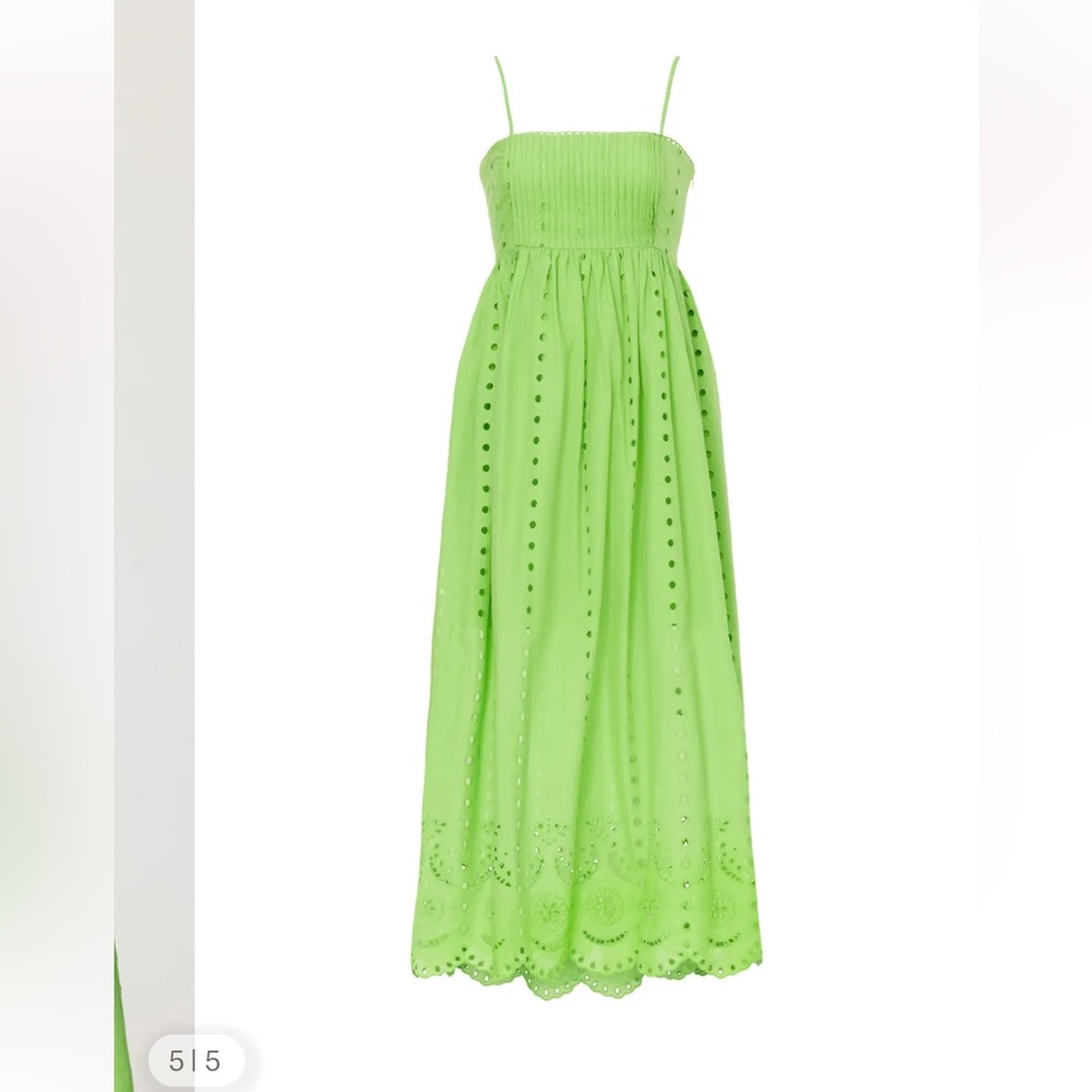 Slate & Willow Lime Green Eyelet Kids Dress